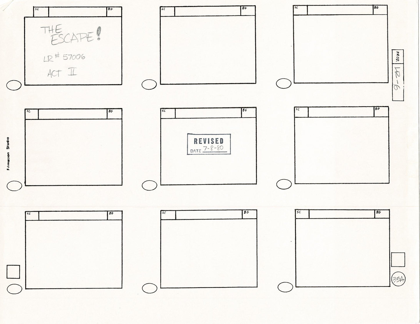 Lone Ranger Western Storyboard Animation Animation Page from Filmation 1980 F-001