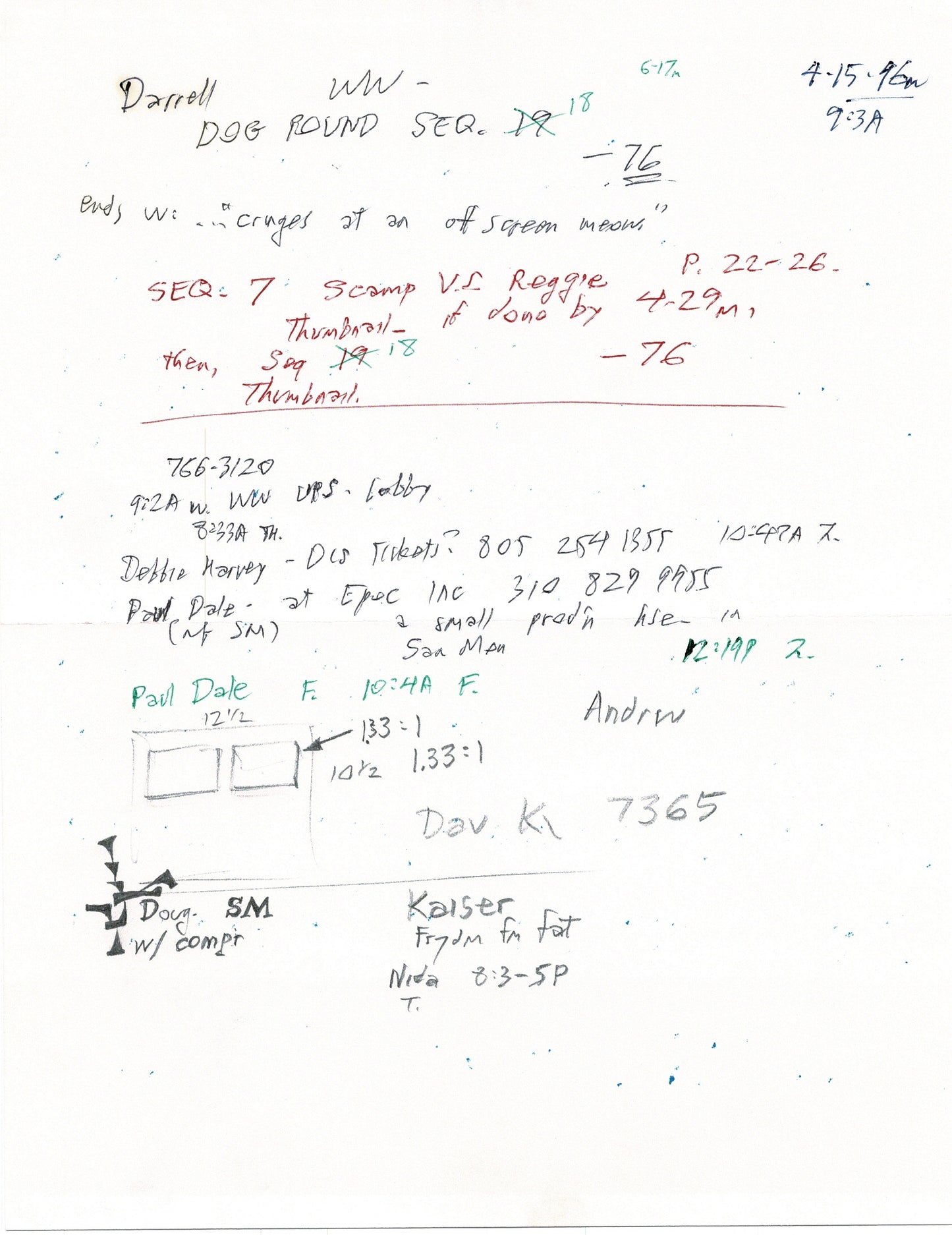 LADY and the TRAMP 2 Disney Production Drawing from Animator Wendell Washer's Estate 2001 B9