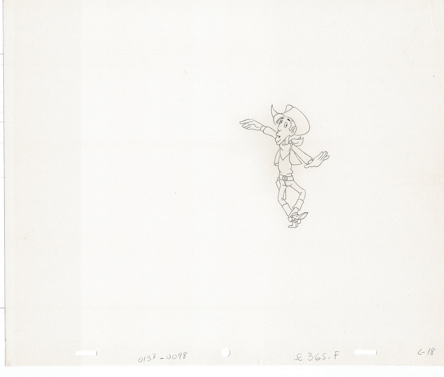 Lucky Luke Original Production Animation Cel Drawing from Hanna-Barbera 1984-1985 A25