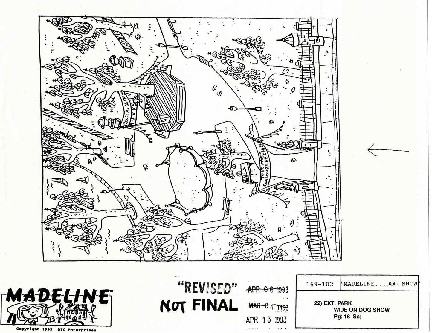 LOT of Madeline DIC Production Animation Model Copies PARIS 1993 Dog Show