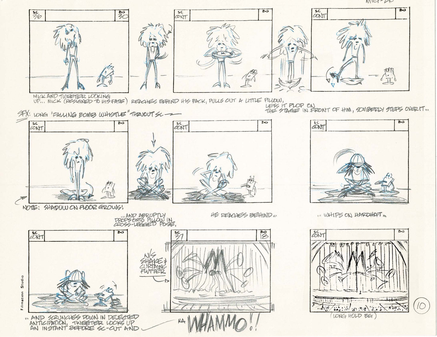 Mighty Mouse Hand-Drawn Animation Production Storyboard 1979 Ep 7 A-010