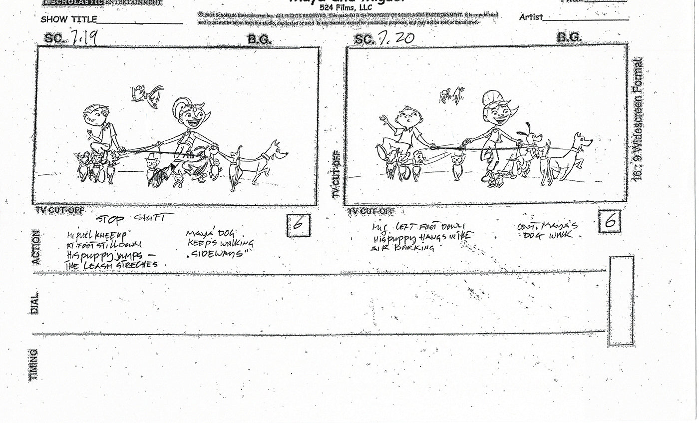 Maya and Miguel Opening TWO Production Animation Storyboard Copies PBS C-5-6