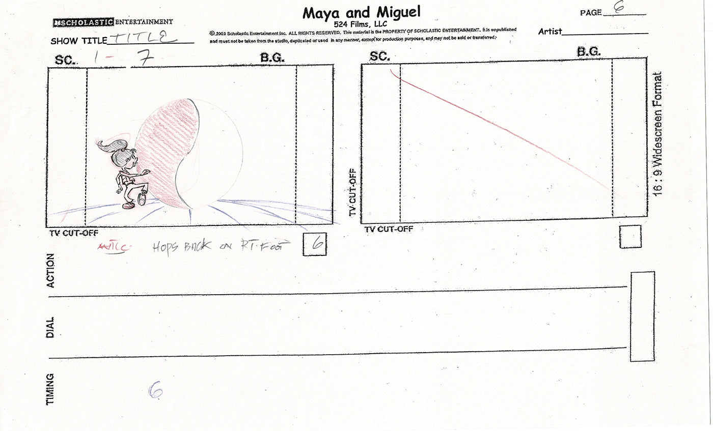 Maya and Miguel OPENING Hand-Drawn Production Animation Storyboard PBS D-11