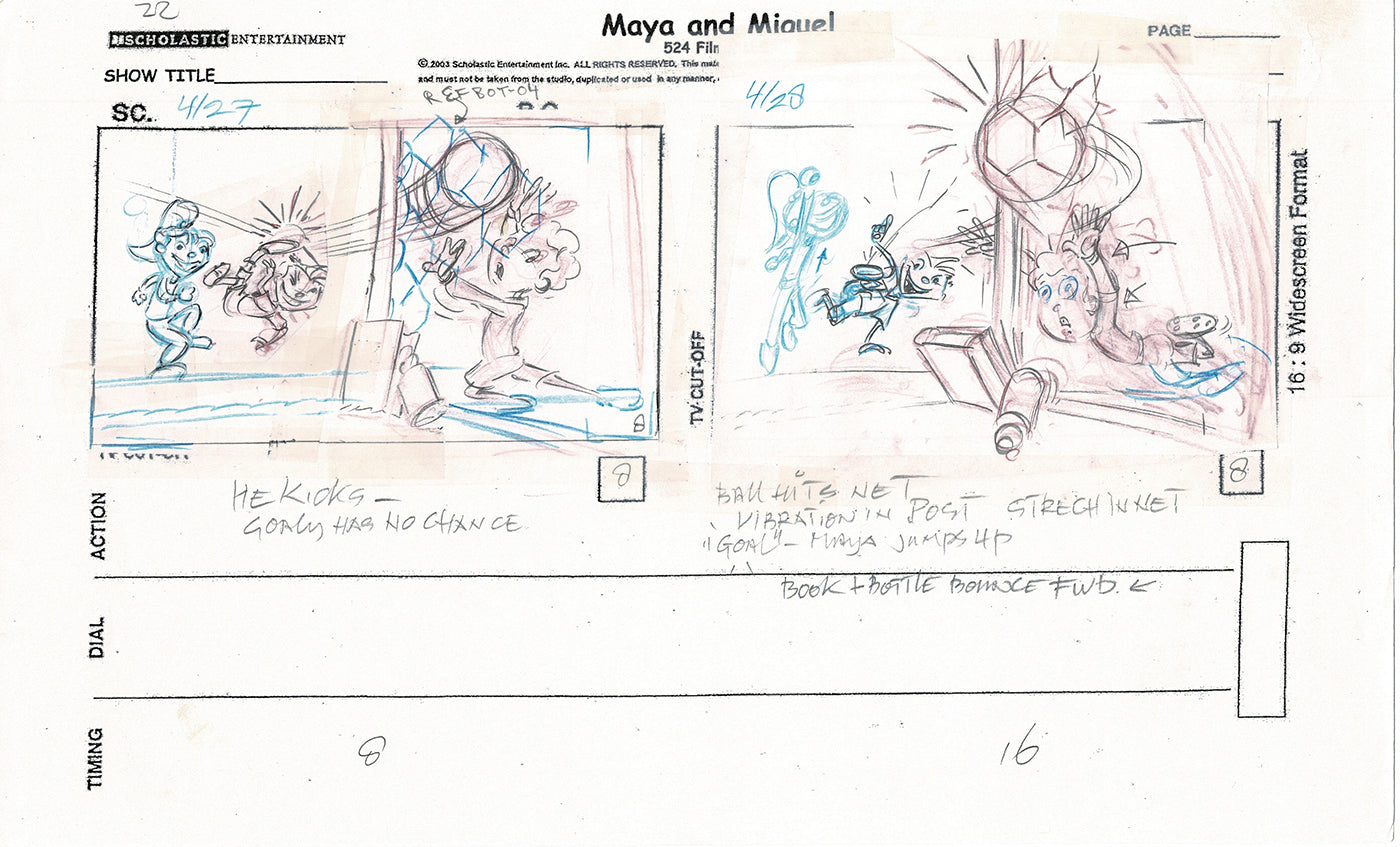 Maya and Miguel OPENING Hand-Drawn Production Animation Storyboard PBS D-35
