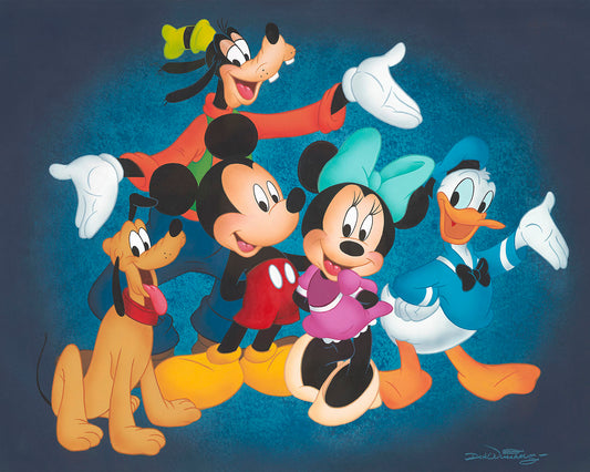 Mickey Mouse Walt Disney Fine Art Don "Ducky" Williams Signed Limited Edition of 195 Print on Canvas "Mickey and His Pals"