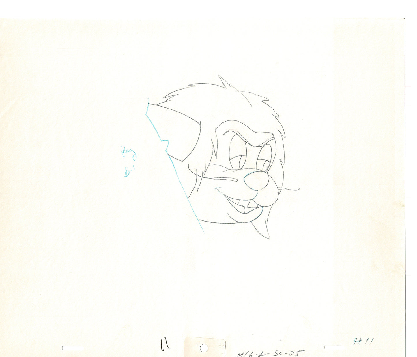 Mighty Mouse 2 LOT of Cartoon Production Animation Cel Drawings from Filmation MD-45