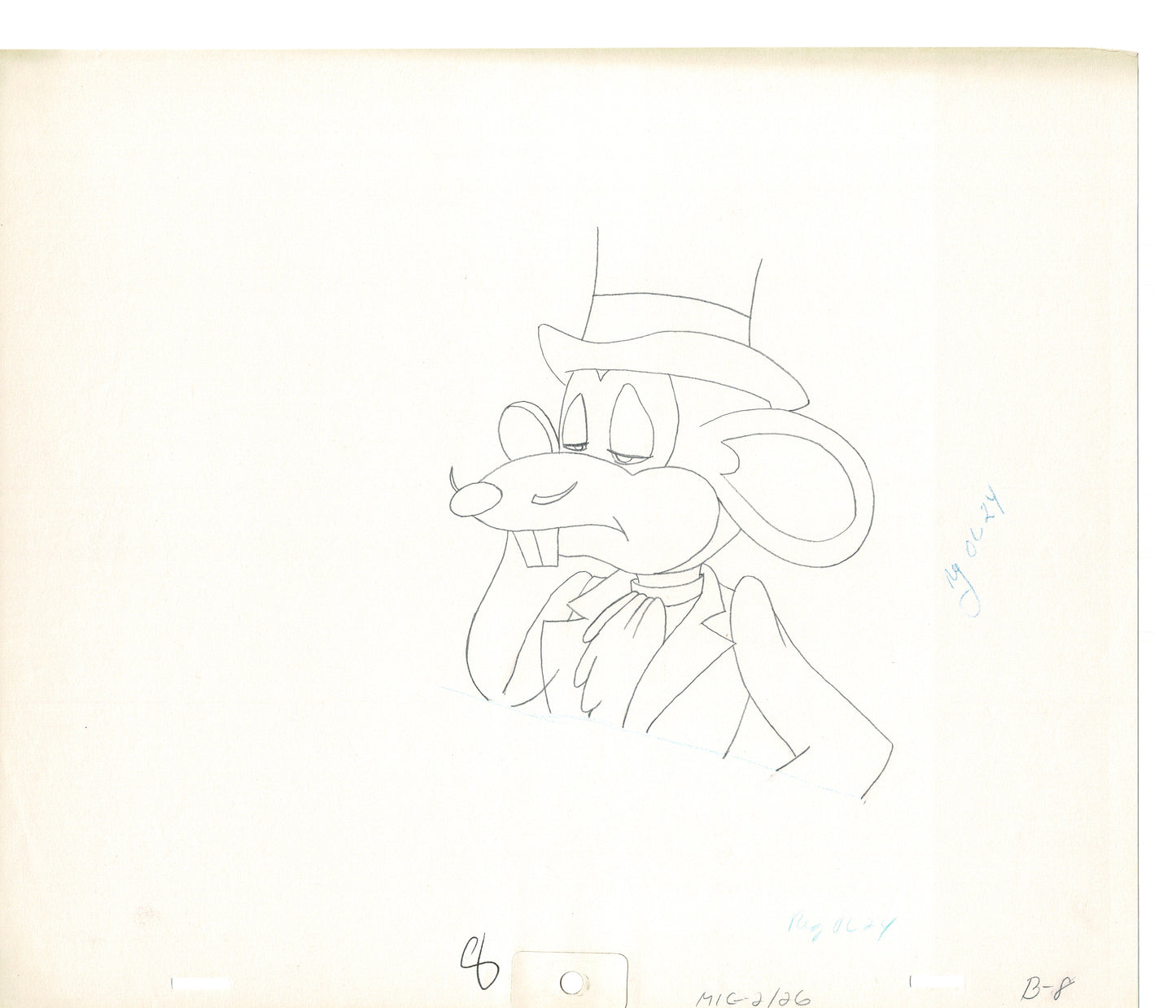 Mighty Mouse 2 LOT of Cartoon Production Animation Cel Drawings from Filmation MD-51