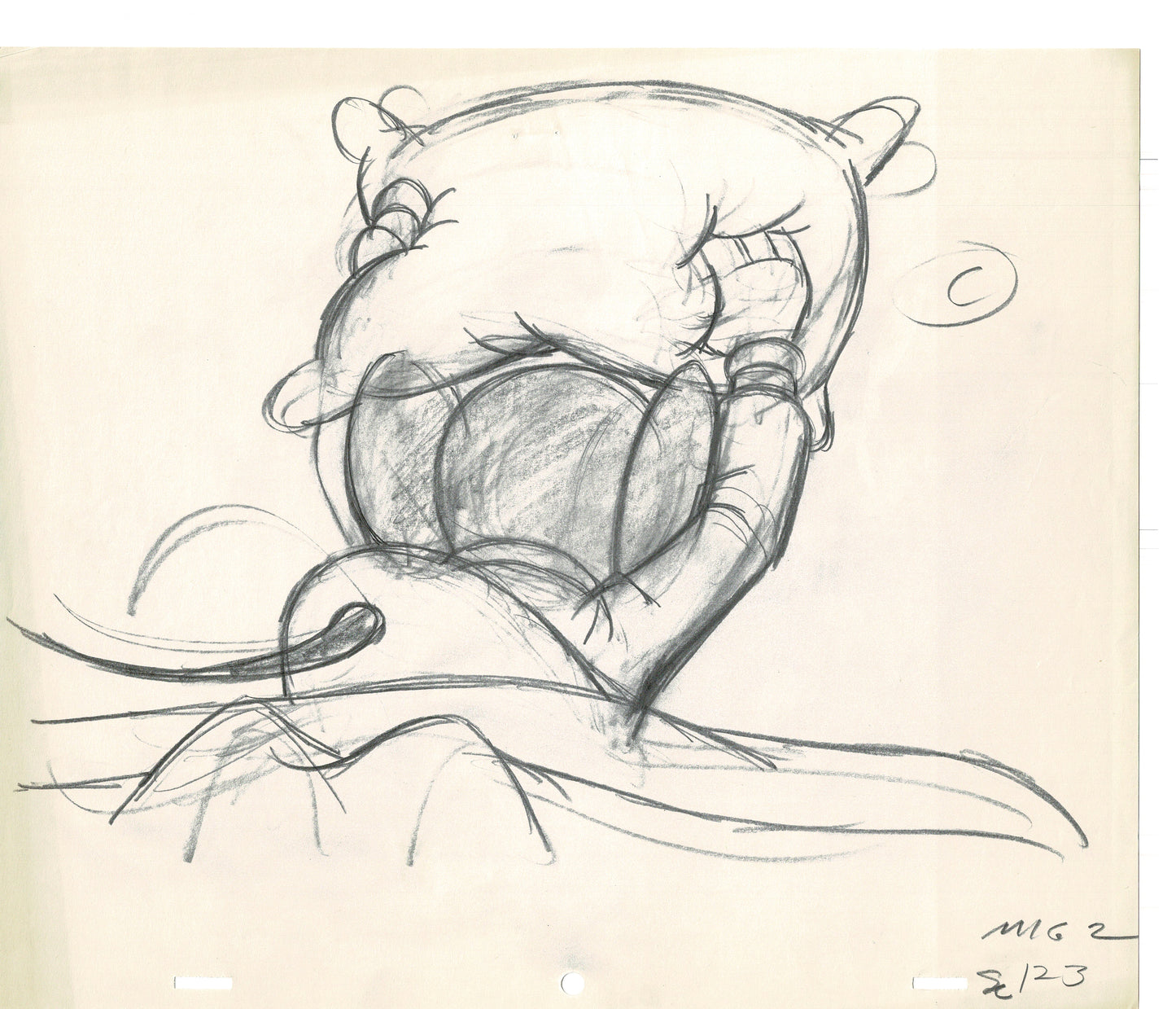 Mighty Mouse 2 LOT of Cartoon Production Animation Cel Drawings from Filmation MD-61
