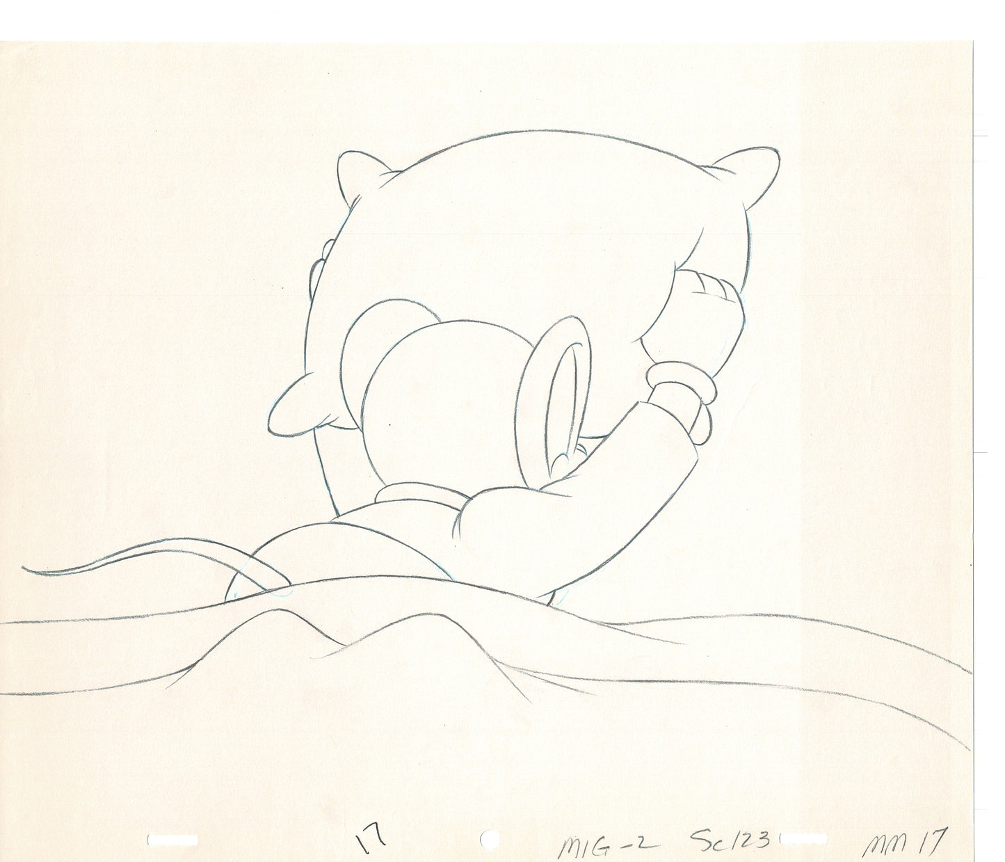 Mighty Mouse 2 LOT of Cartoon Production Animation Cel Drawings from Filmation MD-65