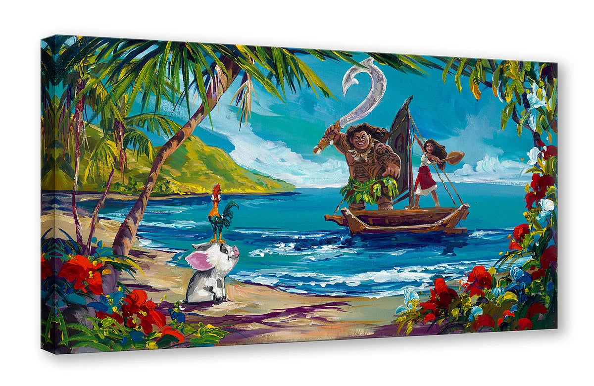 Moana Walt Disney Fine Art Steve Barton Ltd Ed of 1500 TOC Treasures on Canvas Print "Ocean Adventure"