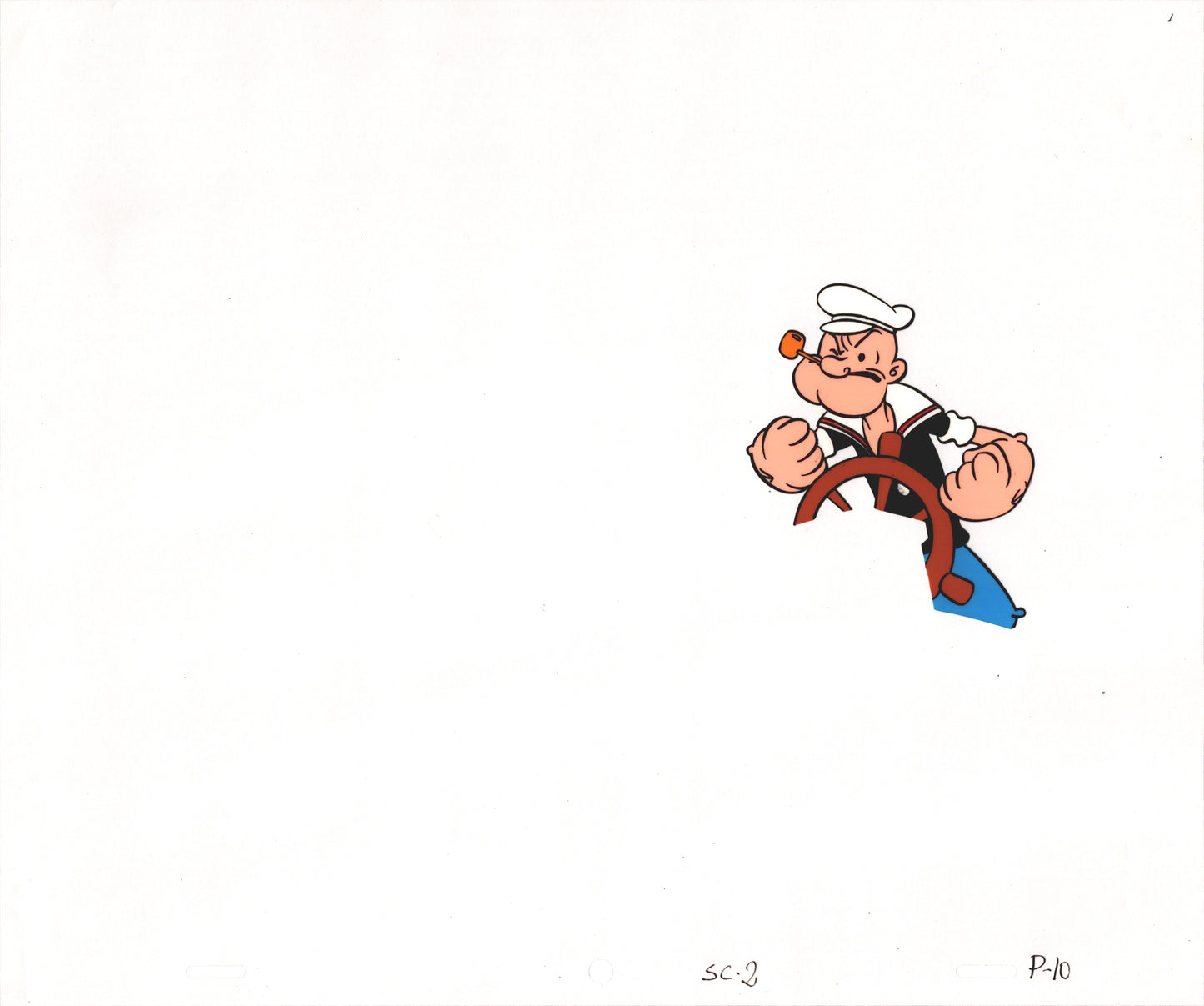 Popeye Screen-Used Production Animation Cel and Drawing Hand-Inked Pre-1970s 10