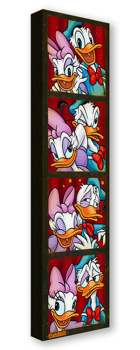 Donald Duck and Daisy Duck Walt Disney Fine Art Trevor Carlton Ltd Ed of 1500 TOC Treasures on Canvas Print "Photo Booth Chaos"