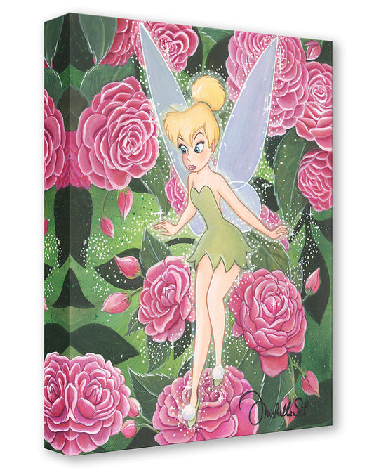 Peter Pan Tinker Bell Walt Disney Fine Art Michelle St. Laurent Limited Edition of 1500 Treasures on Canvas Print TOC "Pixie in the Camellias"