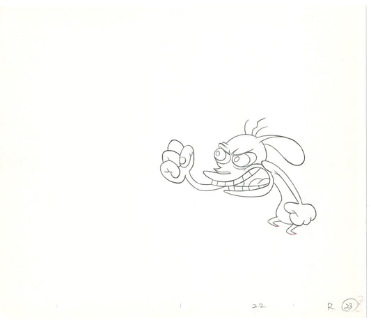 Ren and Stimpy Production Animation Cel Drawing Nickelodeon 1994 C-10