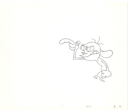 Ren and Stimpy Production Animation Cel Drawing Nickelodeon 1994 C-14