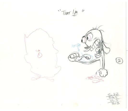 Ren and Stimpy Production Animation Layout Drawing Nickelodeon 1994 D-2
