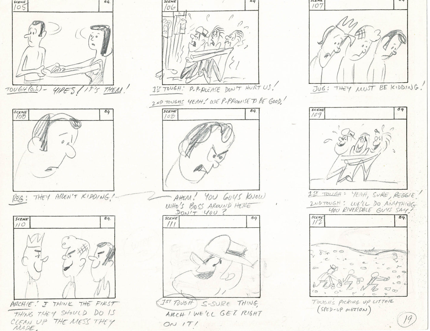 Sabrina The Teenage Witch and Groovie Goolies Storyboard Art Animation Page from Filmation 1970 B-021