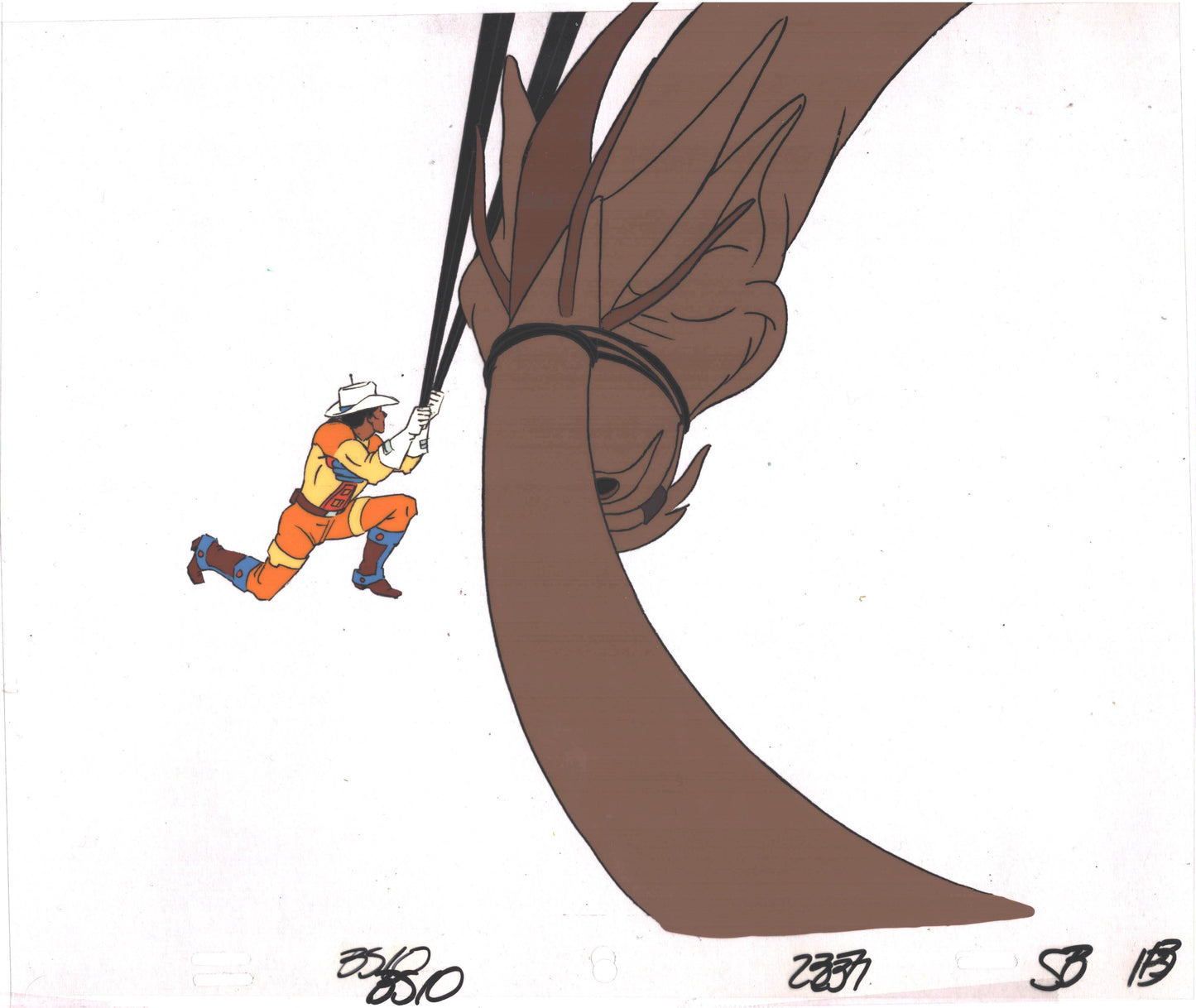 Bravestarr Animation Cartoon Production Cel Used Onscreen from Filmation 1987-8 B-SB10