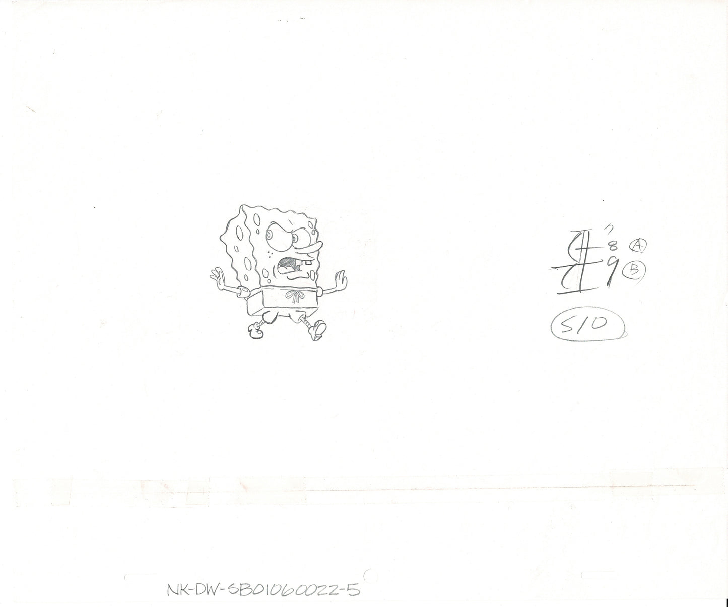 Spongebob Squarepants Production Animation Cel Drawing Nickelodeon 1999-2014 A-9