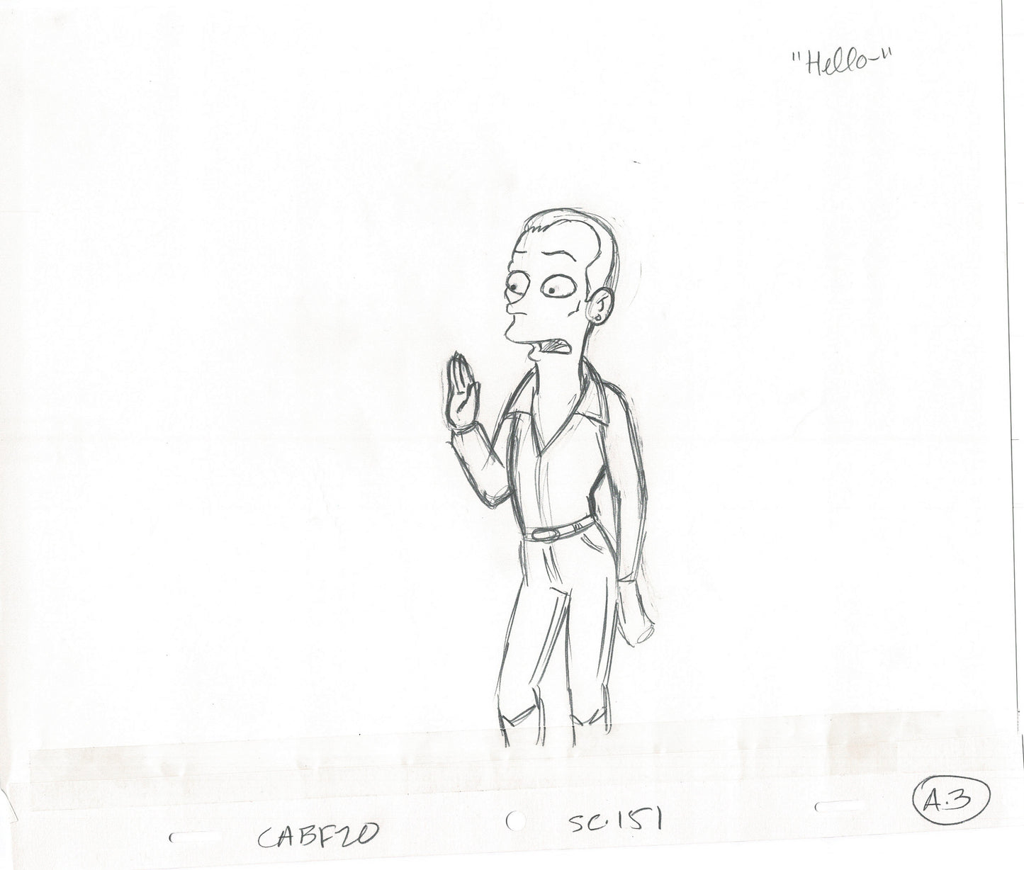 The Simpsons Original Production Animation Cel Drawing Fox from 2001 467