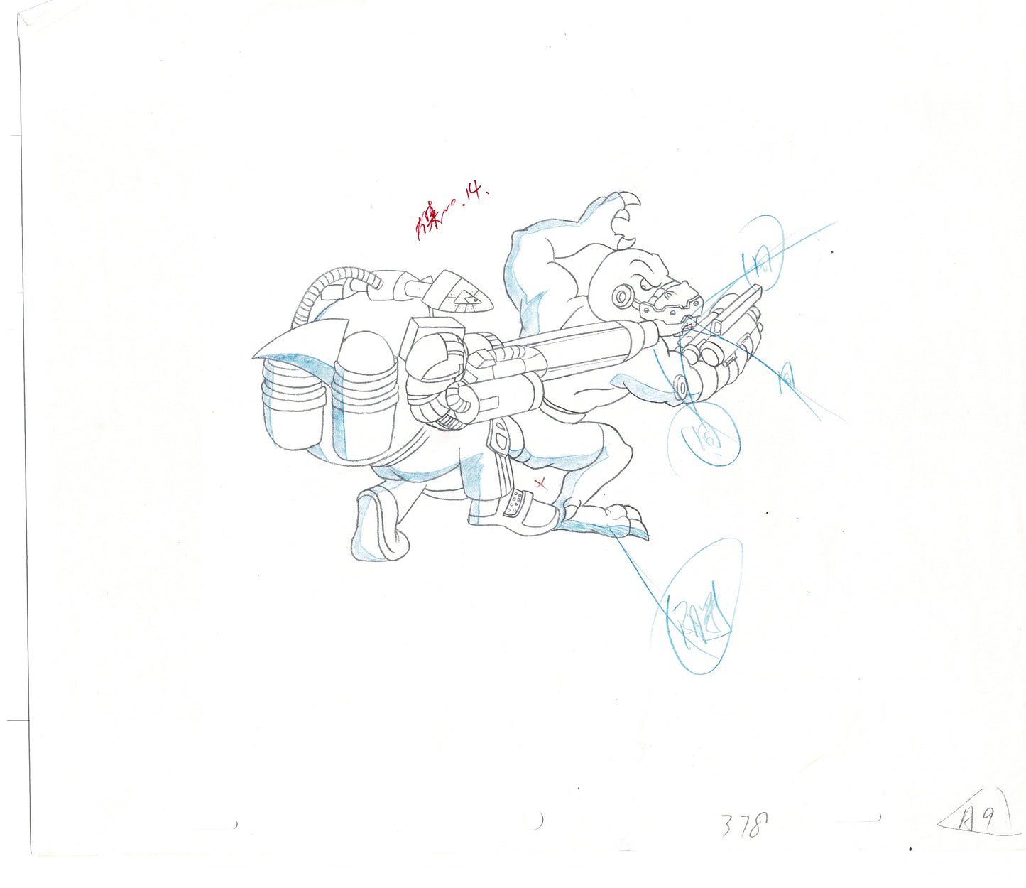 Street Sharks DIC Cartoon Production Animation Cel Drawing 1994-1997 G-16