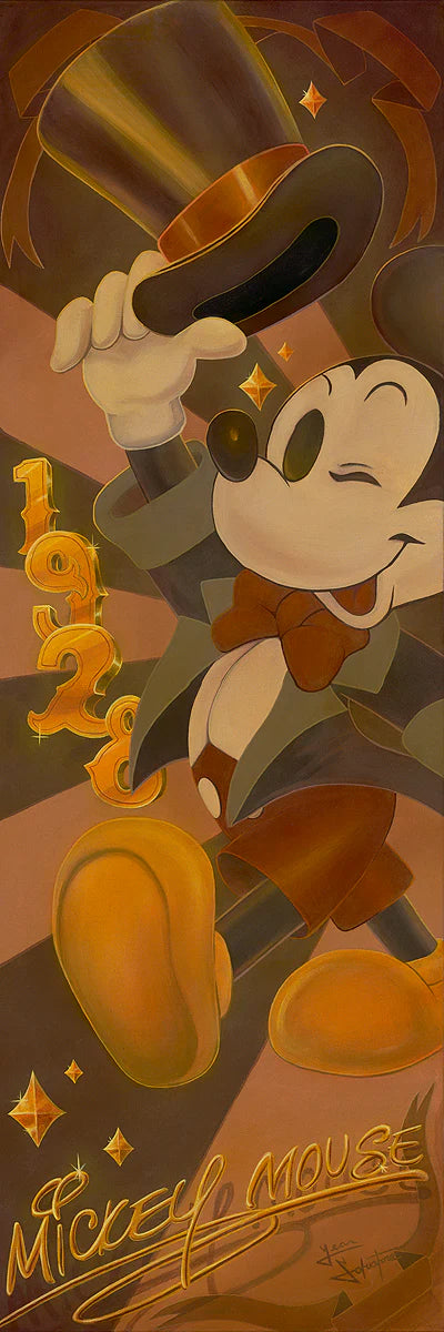 Mickey Mouse Walt Disney Fine Art Jean Salvatore Signed Limited Edition of 50 Print on Canvas - 1928 Mickey