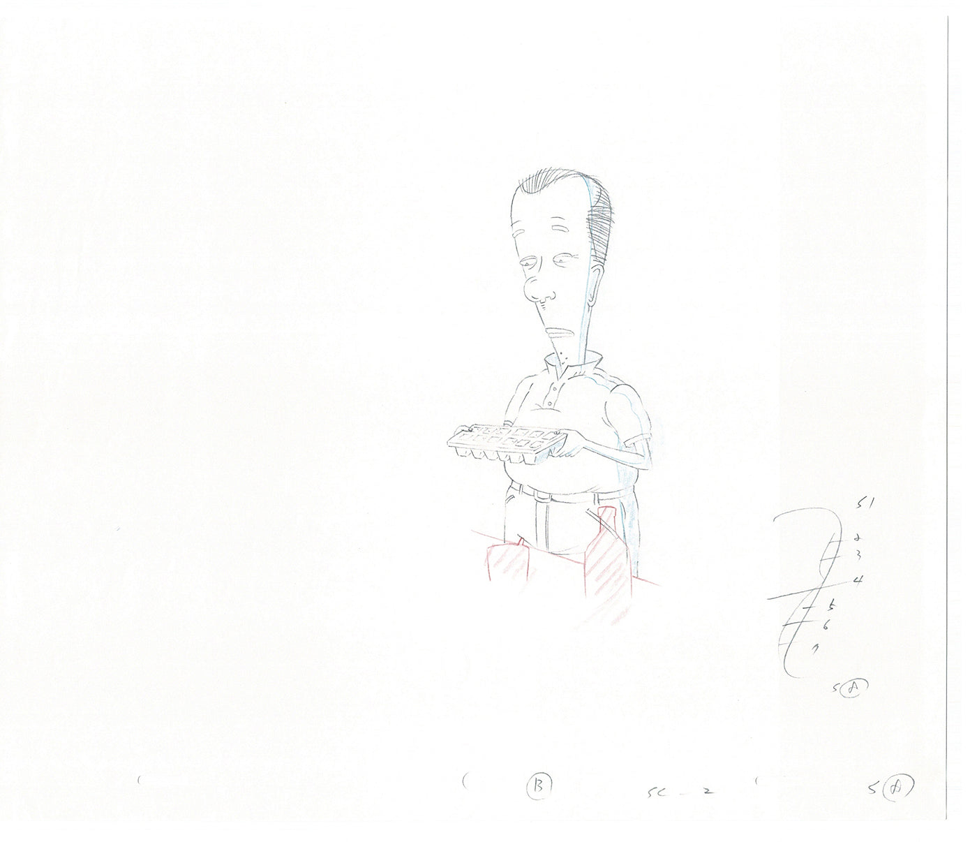 David Spade TWO Cel Drawings from Sammy Production TV Cartoon SNL Alum 2000 AD-05