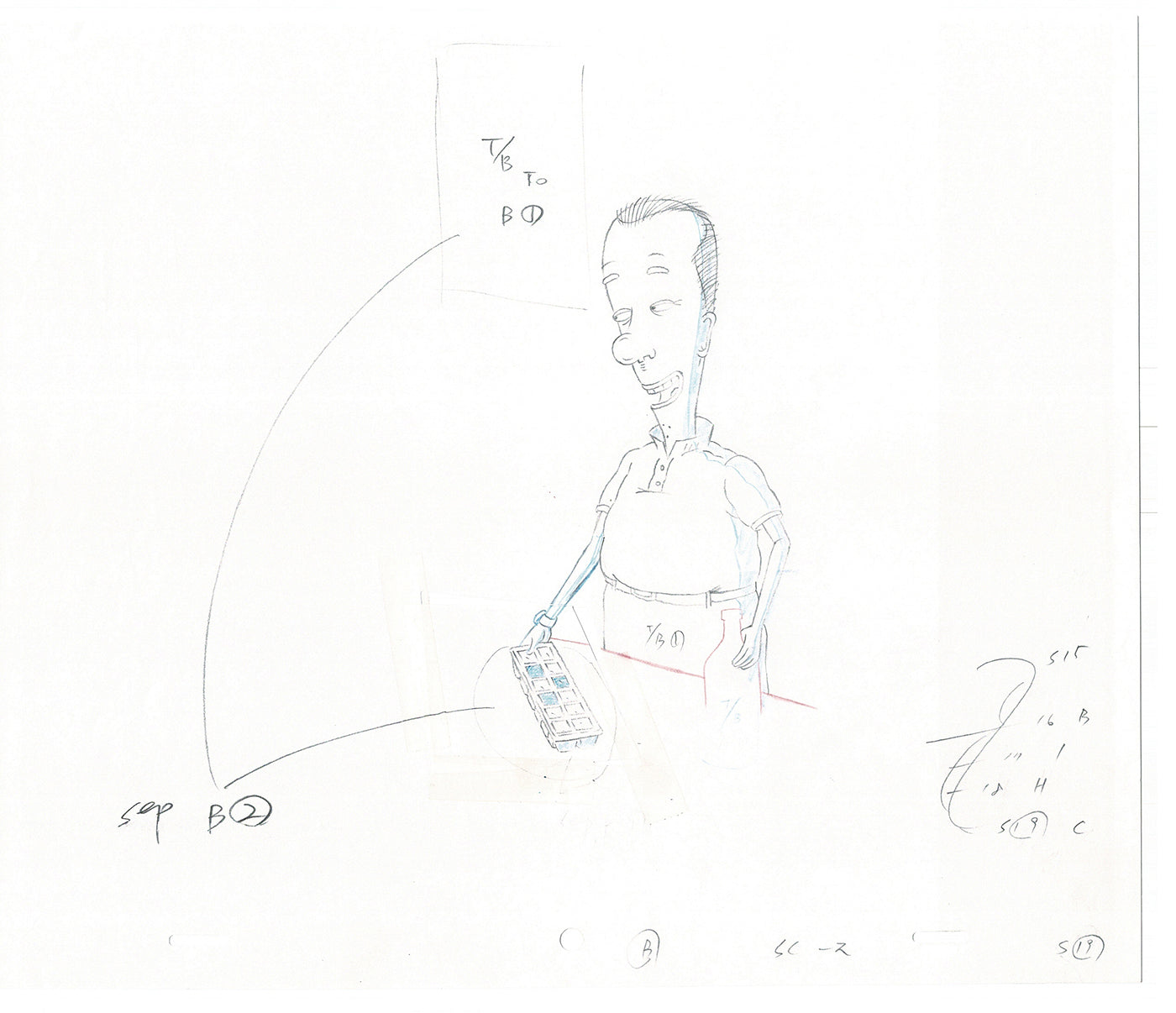 David Spade TWO Cel Drawings from Sammy Production TV Cartoon SNL Alum 2000 AD-11