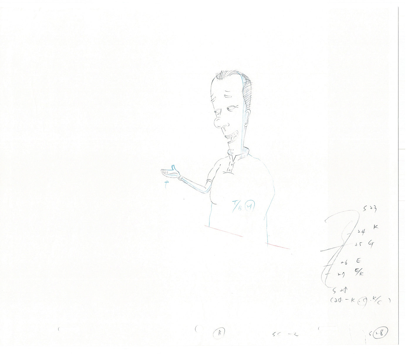 David Spade TWO Cel Drawings from Sammy Production TV Cartoon SNL Alum 2000 AD-13