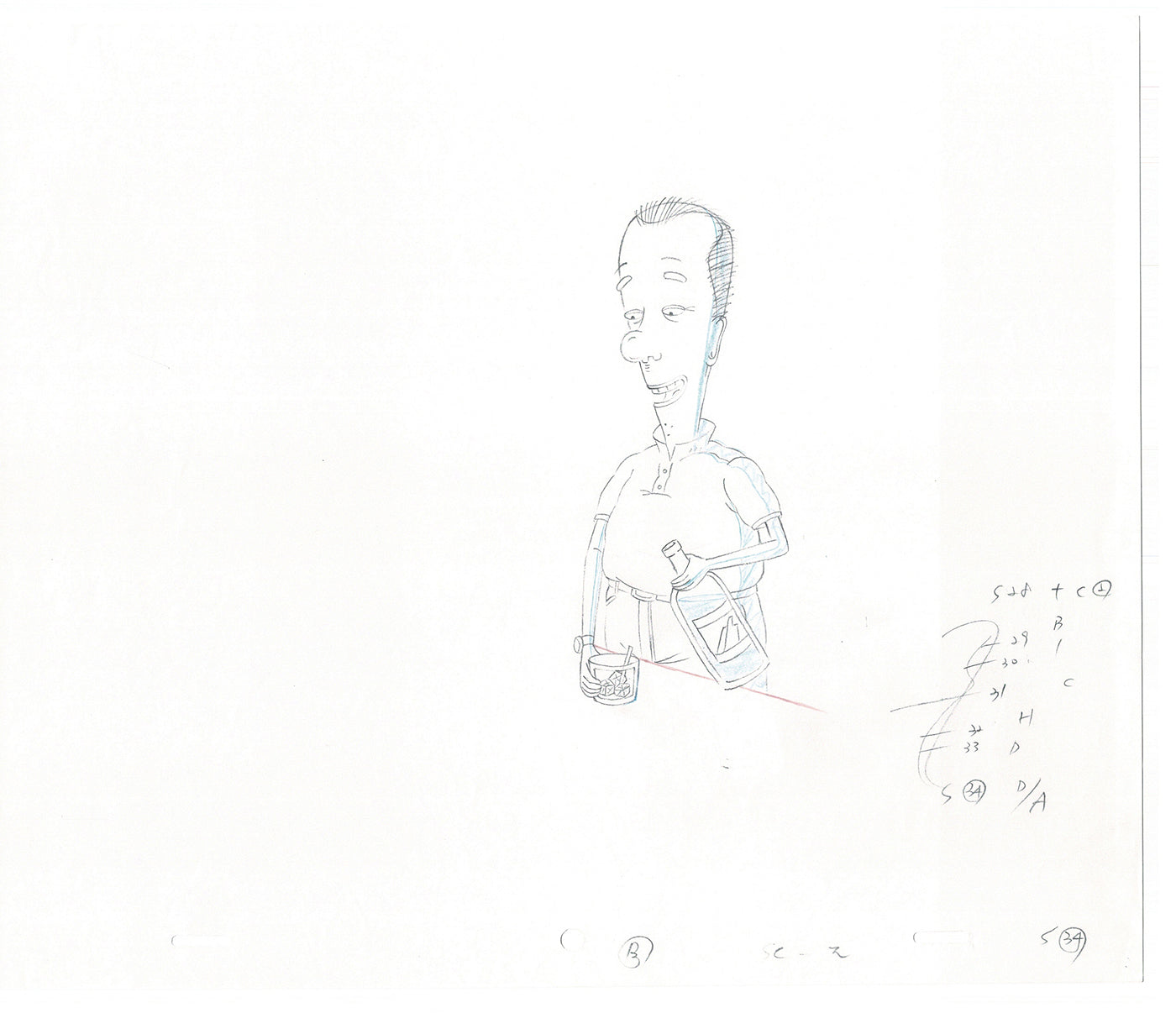 David Spade TWO Cel Drawings from Sammy Production TV Cartoon SNL Alum 2000 AD-41