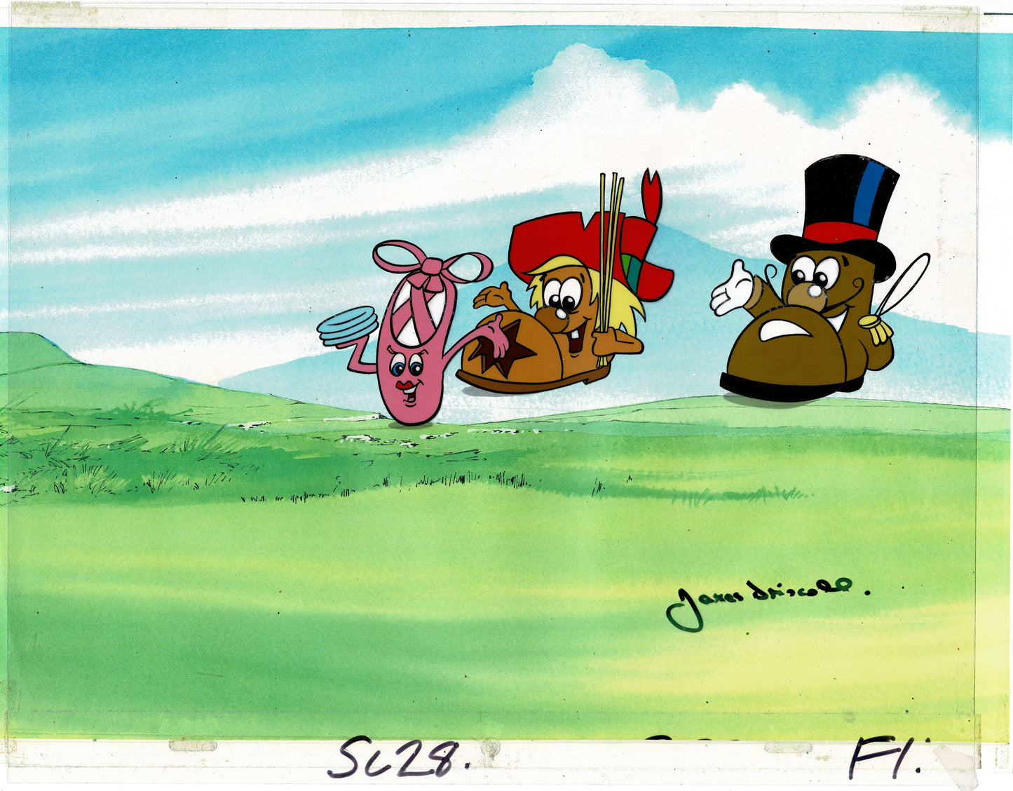 The Shoe People James Driscoll SIGNED Cartoon Animation Production Cel 1987-93