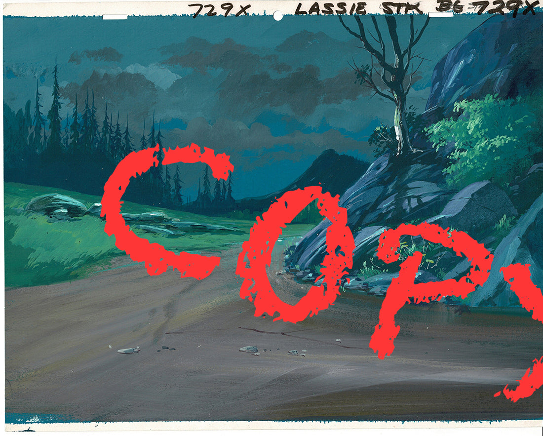Lassie Hand-painted Production Animation Background Filmation 1972-1973 1