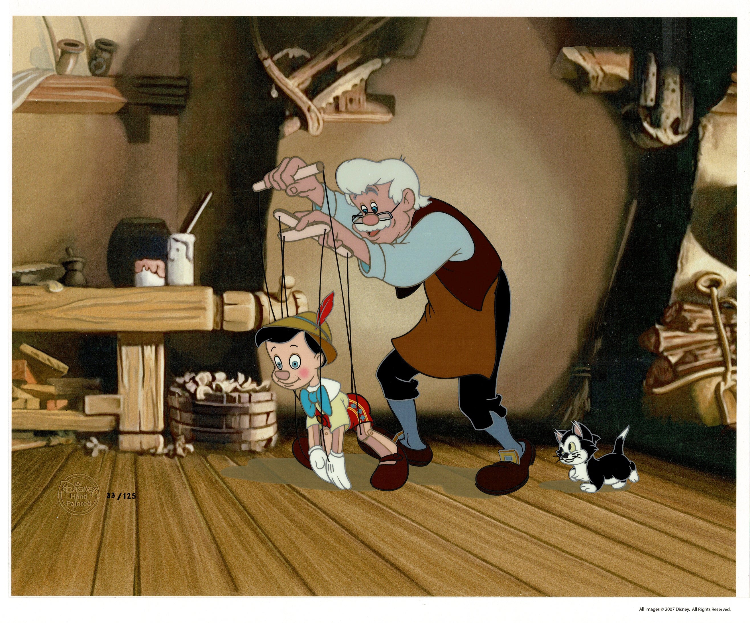 Pinocchio Walt Disney Hand-Painted Limited Edition Cel 2007 Sold