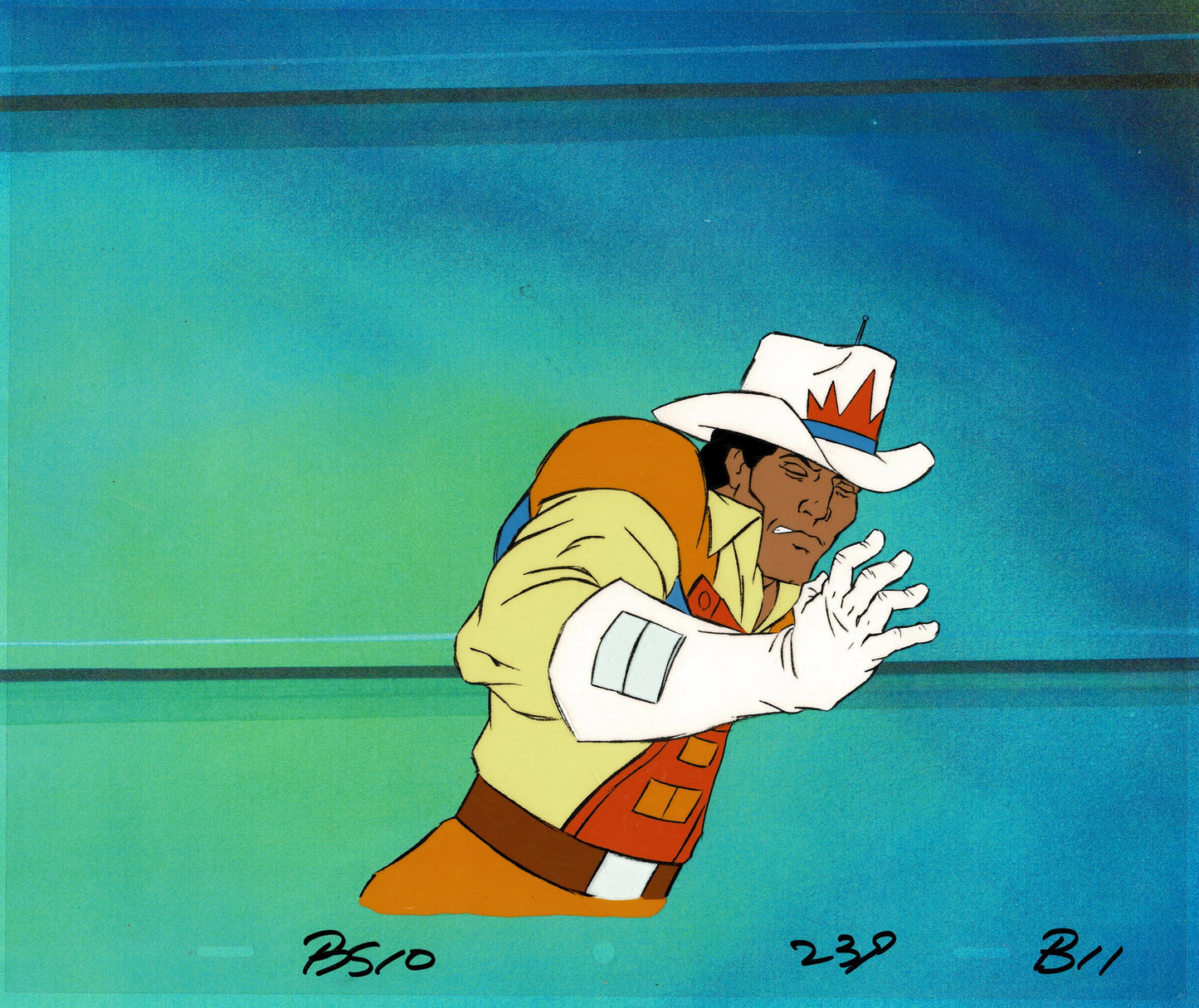 Bravestarr Animation Cartoon Production Cel Used Onscreen from Filmation 1987-8 A-B11