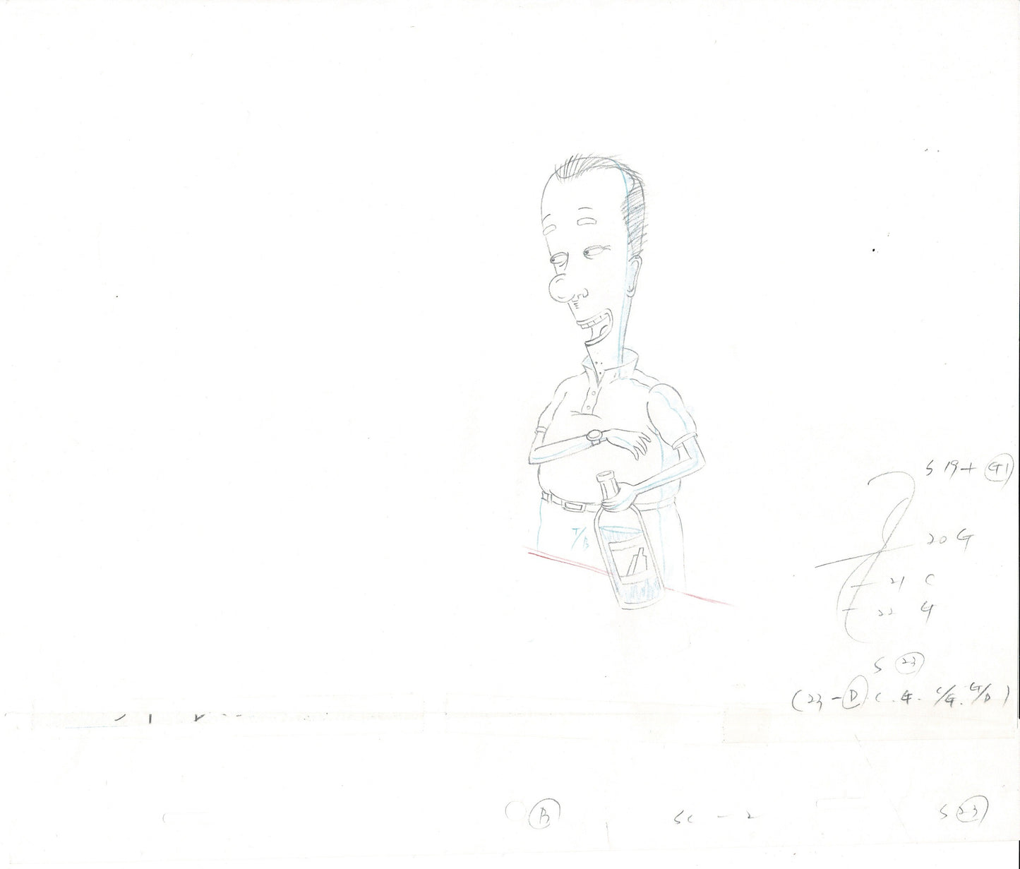David Spade 5 Cel Drawings Sammy Production TV Cartoon SNL 2000 ms5