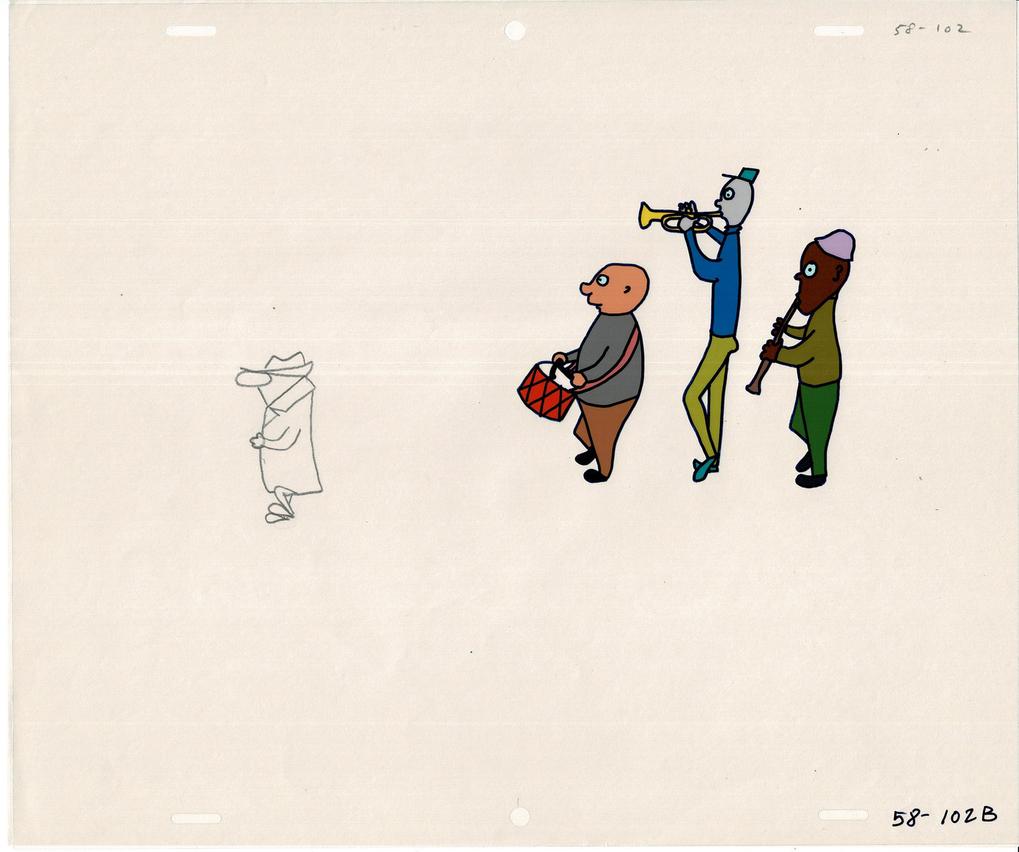 Sesame Street Cel and Drawing Detective Anticipation Production Cartoon Ivanick 1989 FS02