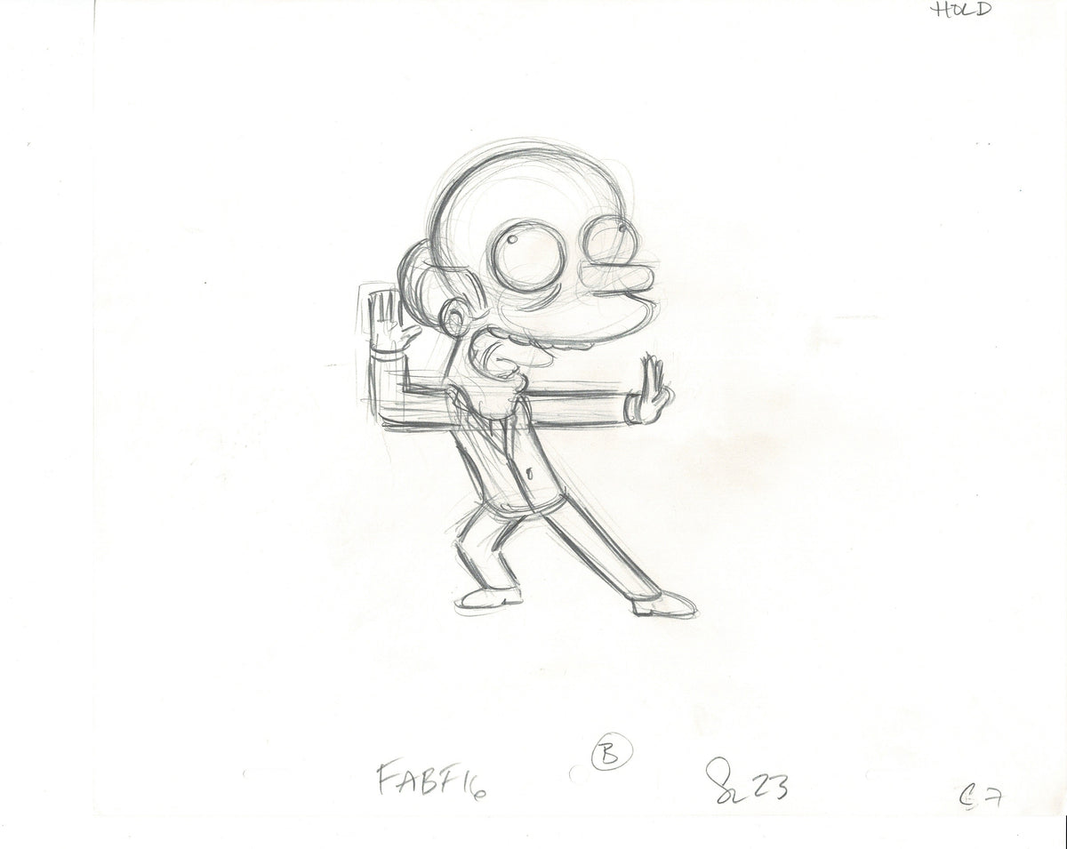 The Simpsons Mr Burns Head Production Cel Drawing Original Animation 2005 Fox DD-005