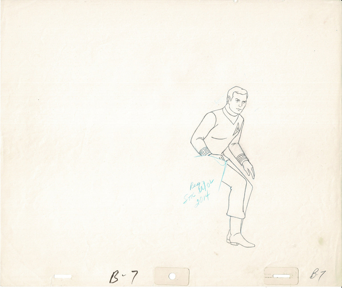 Star Trek Kirk Cartoon Production Animation Cel Drawing Filmation 1973-74 B7