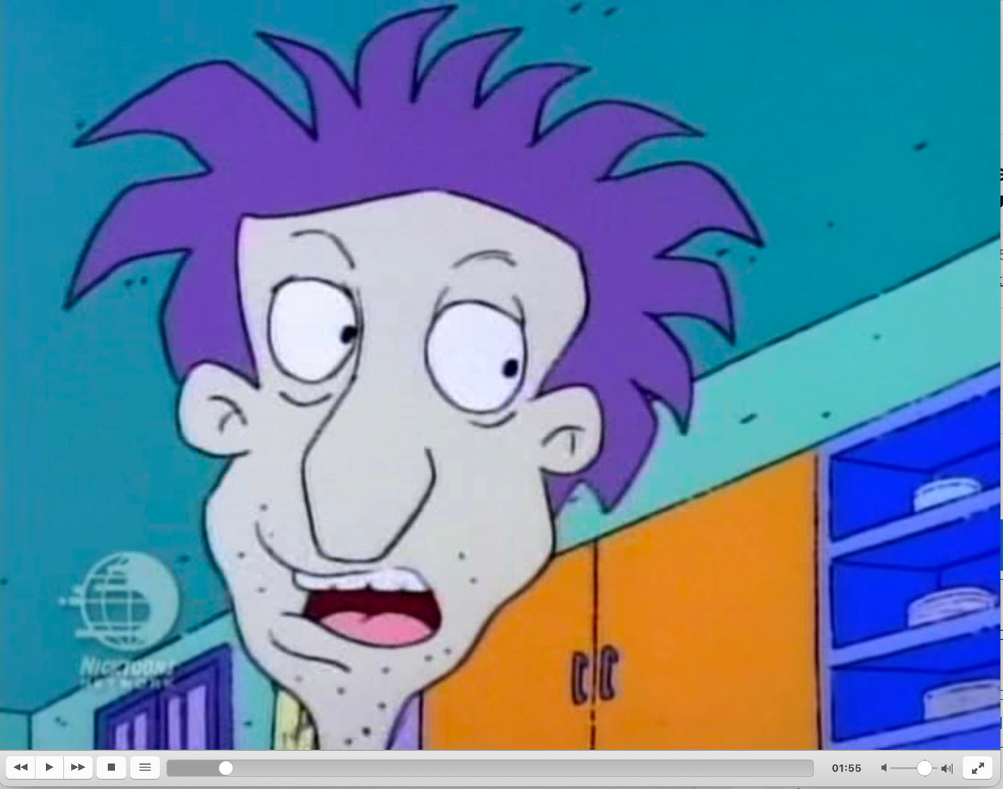 Rugrats Original Production Cel with OBG Original background and drawing! KEY Master Setup of Stu Pickles Nickelodeon 1993