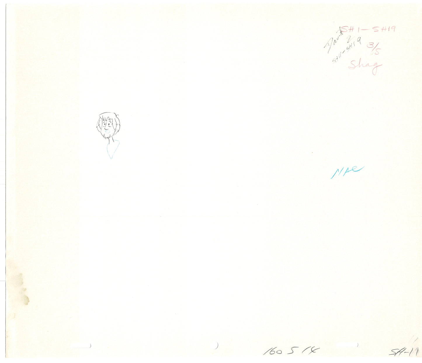 SCOOBY DOO 1979 Shaggy Animation Production Cel Drawing Hanna Barbera A-09