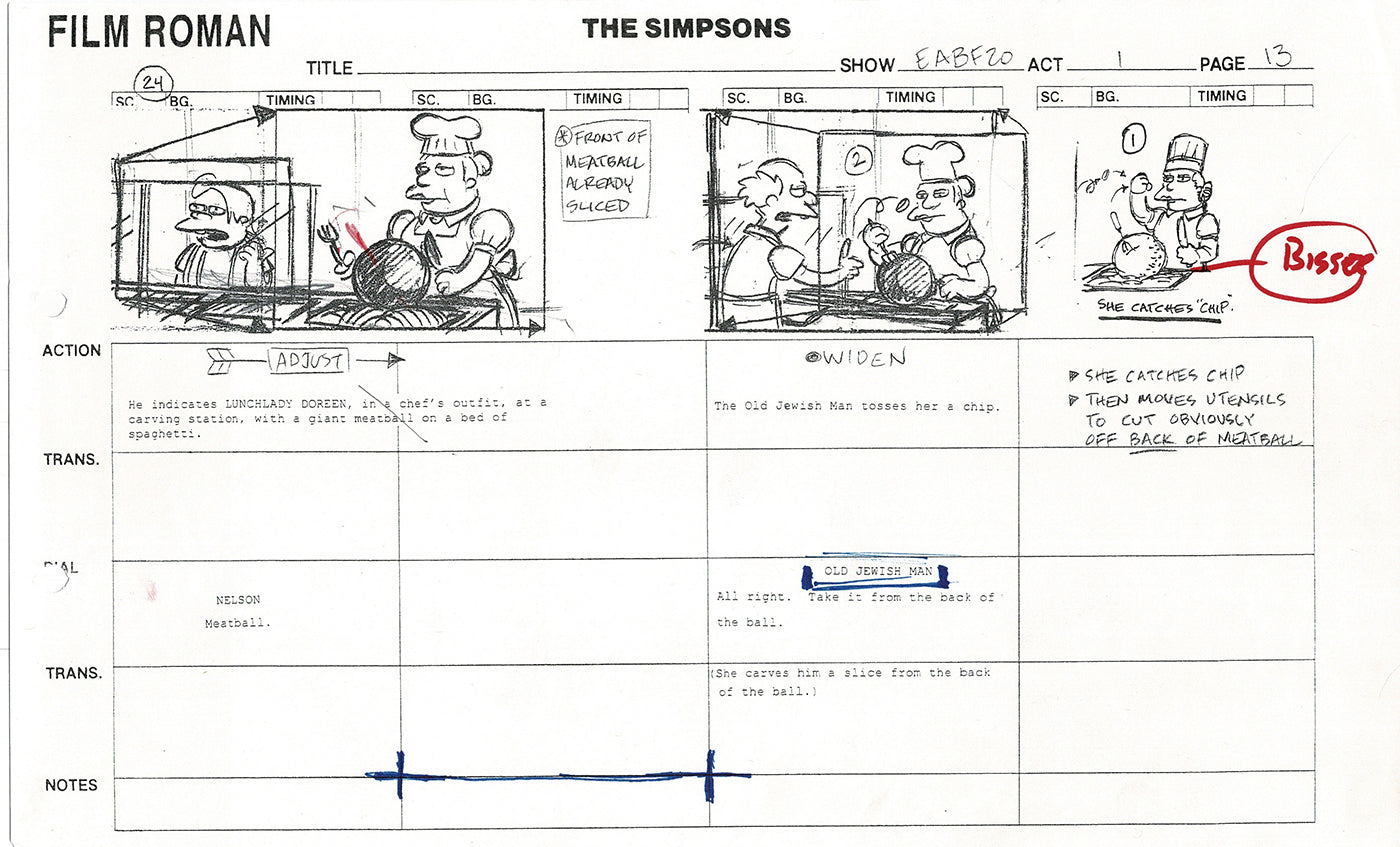 The Simpsons Production Animation Storyboard Copy Fox 2003 CS-08