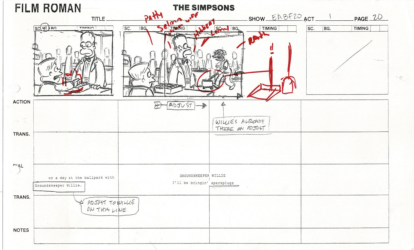 The Simpsons Production Animation Storyboard Copy Fox 2003 CS-15