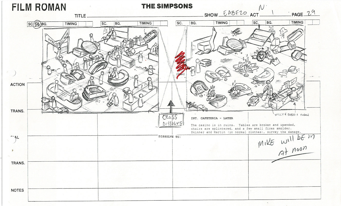 The Simpsons Production Animation Storyboard Copy Fox 2003 CS-24