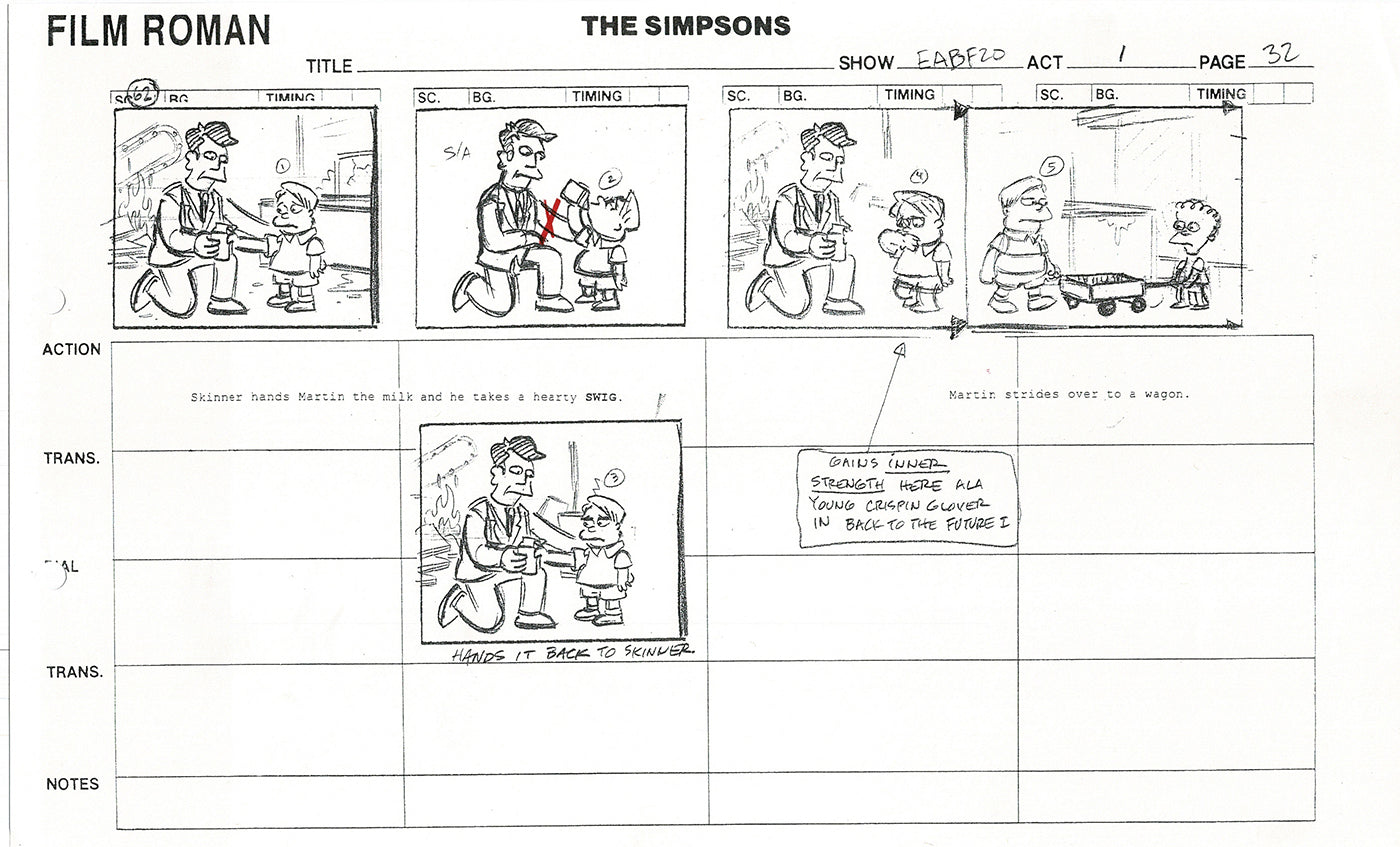 The Simpsons Production Animation Storyboard Copy Fox 2003 CS-27