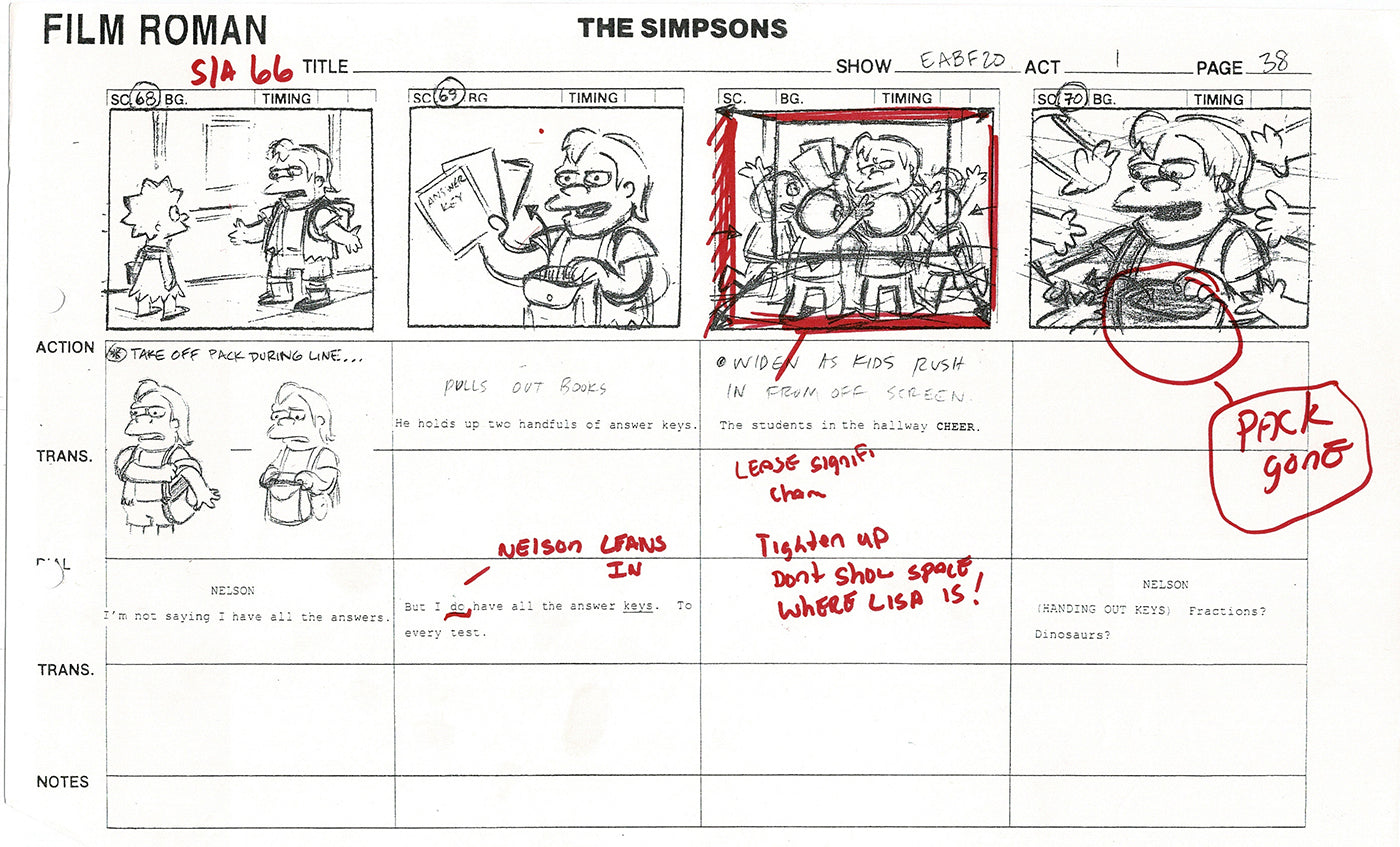 The Simpsons Production Animation Storyboard Copy Fox 2003 CS-33