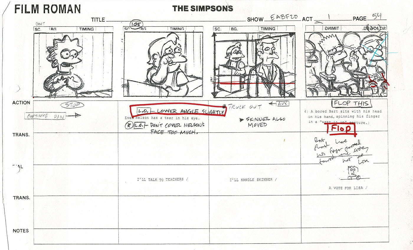 The Simpsons Production Animation Storyboard Copy Fox 2003 CS-49