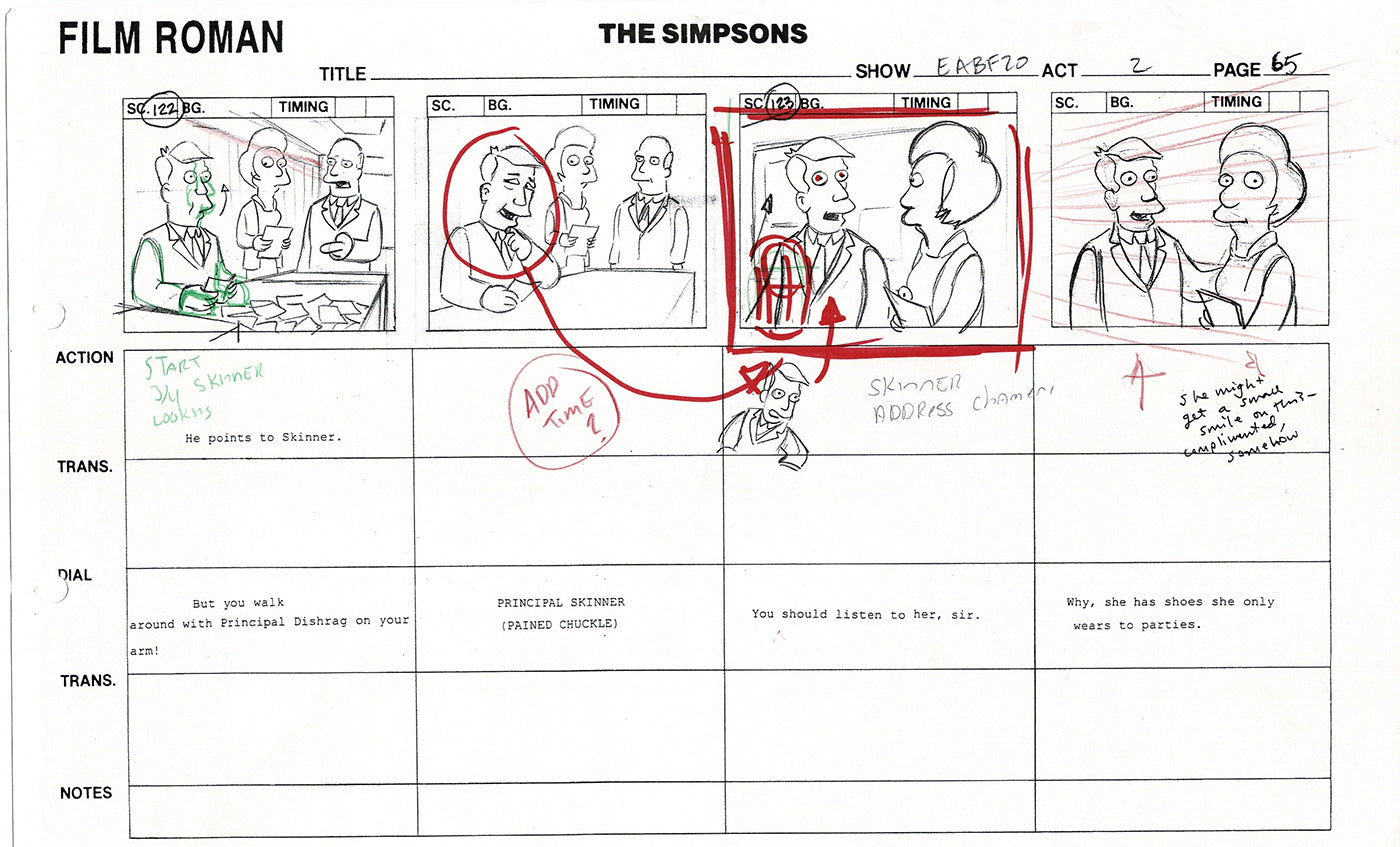 The Simpsons Production Animation Storyboard Copy Fox 2003 DS-06