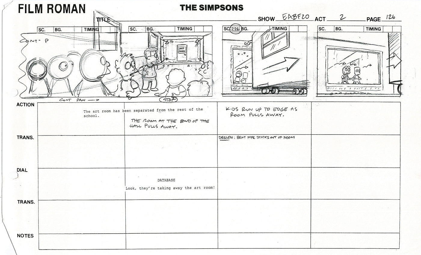 The Simpsons Production Animation Storyboard Copy Fox 2003 DS-53