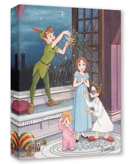 Peter Pan Walt Disney Fine Art Michelle St. Laurent Ltd Ed of 1500 Treasures on Canvas Print TOC "Just A Little Pixie Dust"