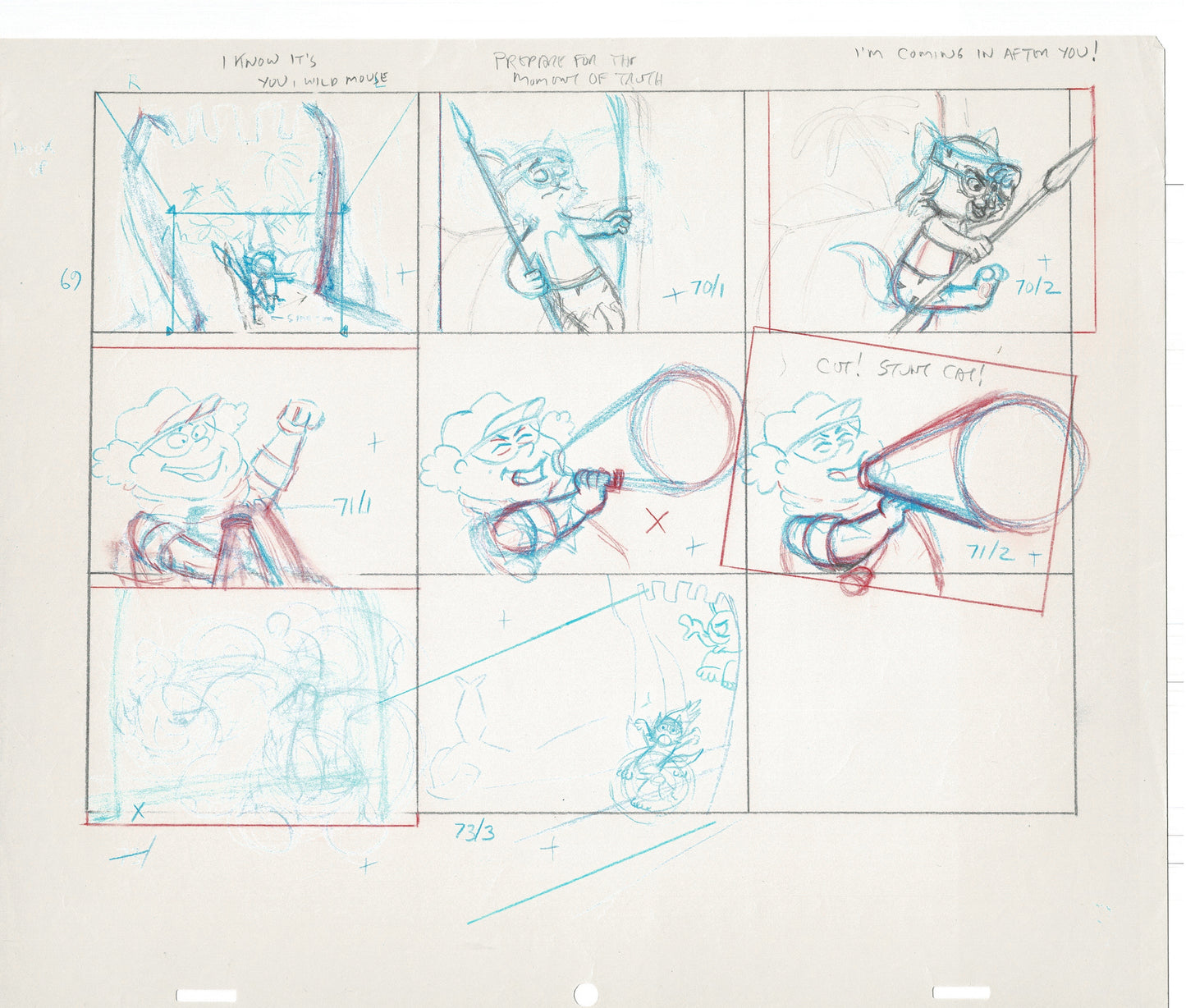 Tom & Jerry Kids Storyboard Hand-drawn Animation Hanna Barbera Babet 1992 S1-023